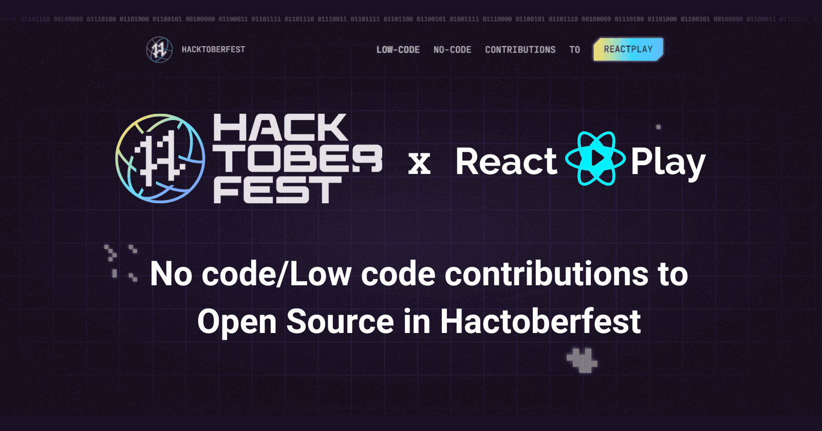 No code/Low code Contributions to Open Source in Hactoberfest